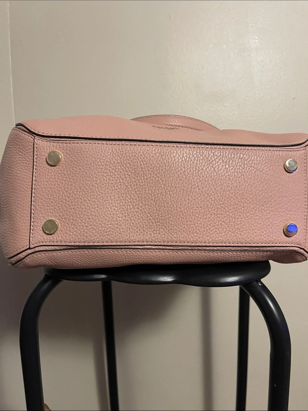 kate spade Blush Pink Pebbled Leather Shoulder Bag with Chain Accents